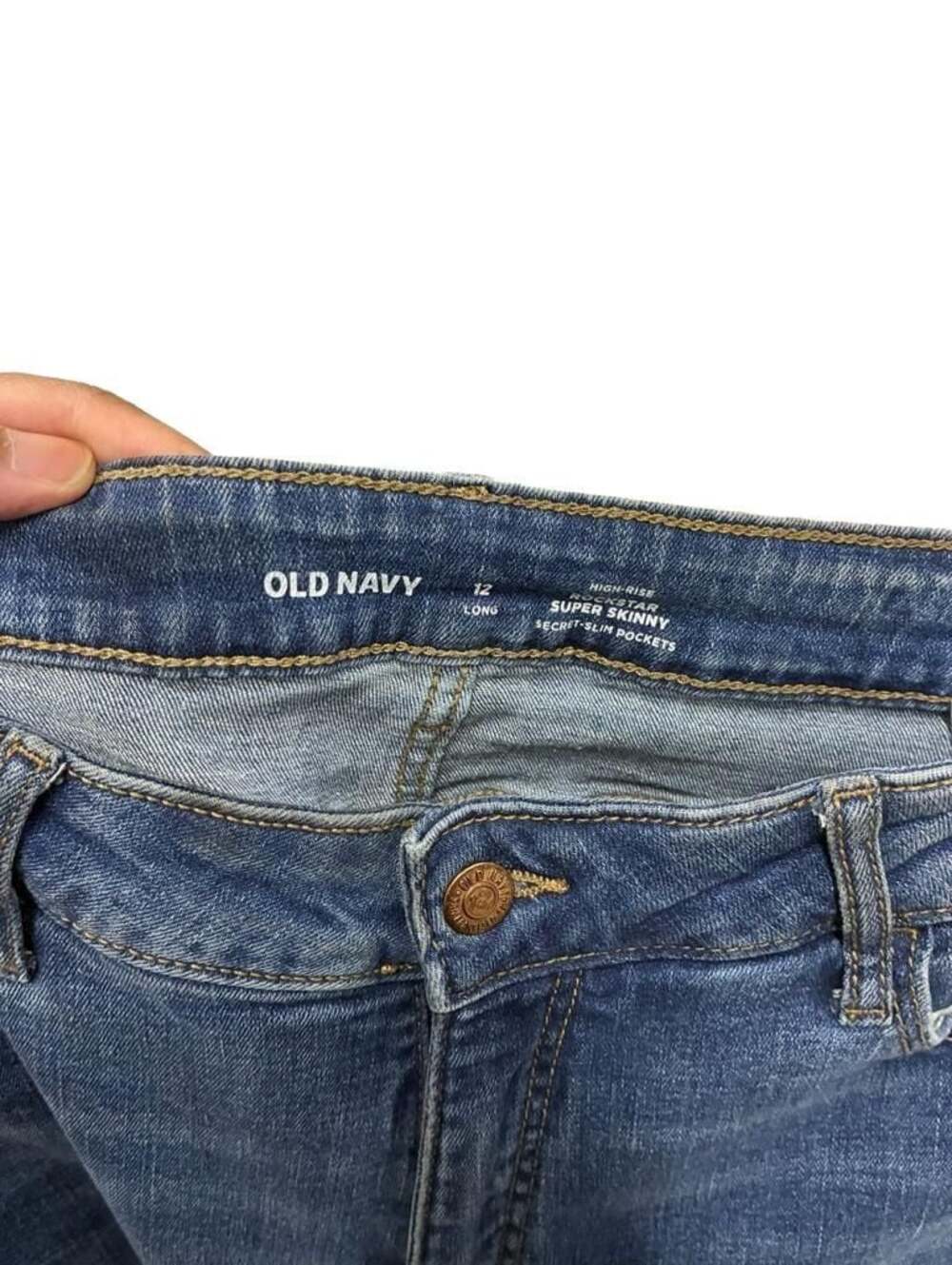 Old Navy High-Rise Rockstar Super Skinny Secret-Slim Pockets Jeans Size 12 Long - Picture 5 of 6